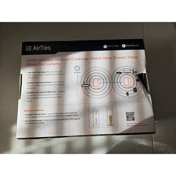 AirTies Dual 4920 SMART MESH ACCESS POINT 11ac Wi-Fi Dual Band NEW! PC Apple - Picture 3 of 4